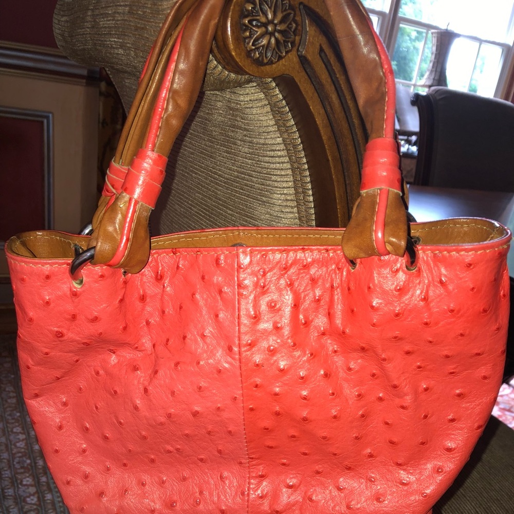 Authentic Cecconi Piero ostrich leather bag